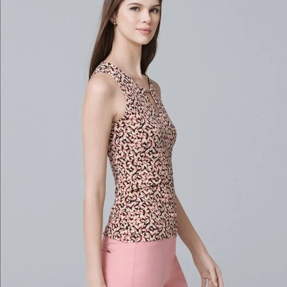 2/$30 White House Black Market Printed Matte-Jersey Layering Shell Small #A0050 - Picture 3 of 11